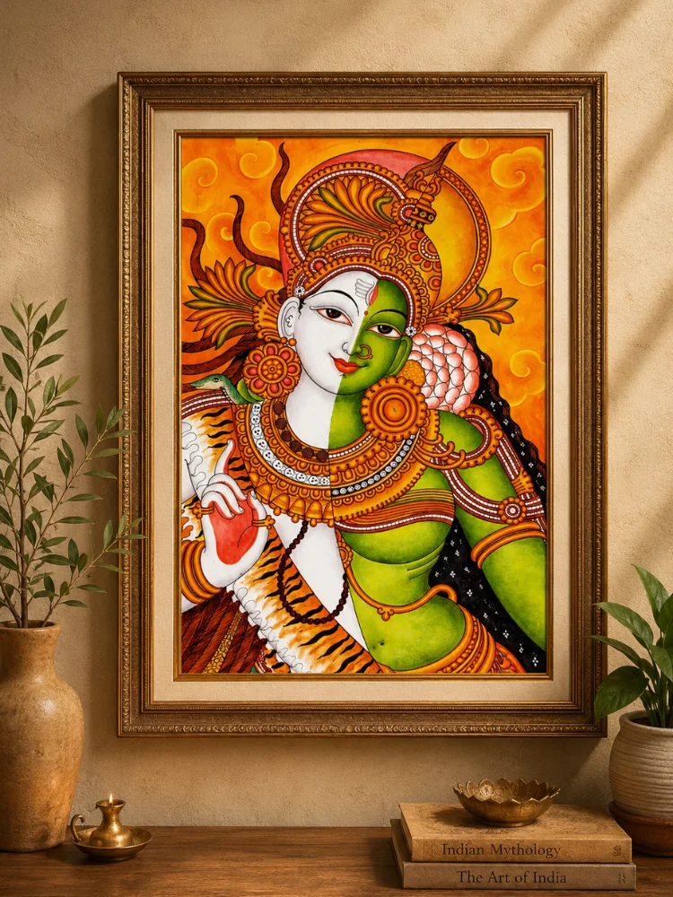 Ardha Shiva Ardha Shakti - Mural Art