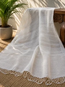 Celeste Ivory - Heirloom Silk Muslin Jamdani