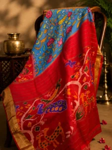 Crimson Garden— Ikat Heirloom Silk