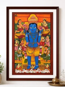 Pancha Ashwa Surya Prabha - Pattachitra Art
